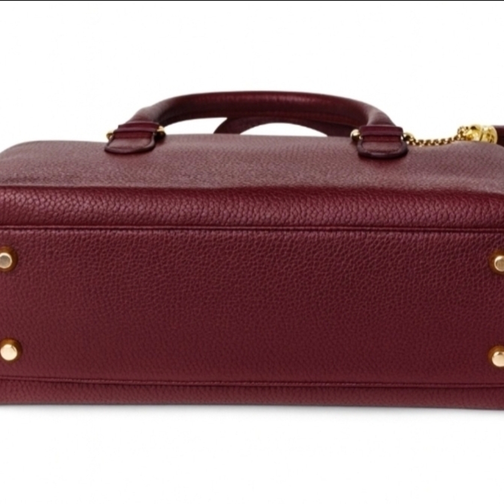 Isaac Mizrahi Burgundy Leather Handbag - Picture 5 of 6